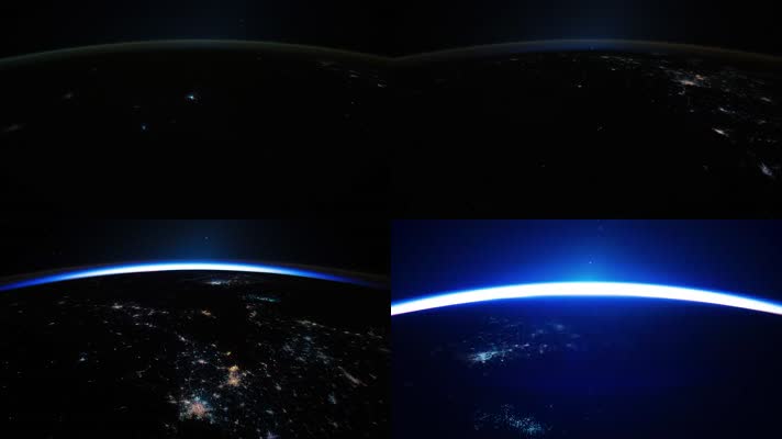 4K卫星航拍地球真实夜景