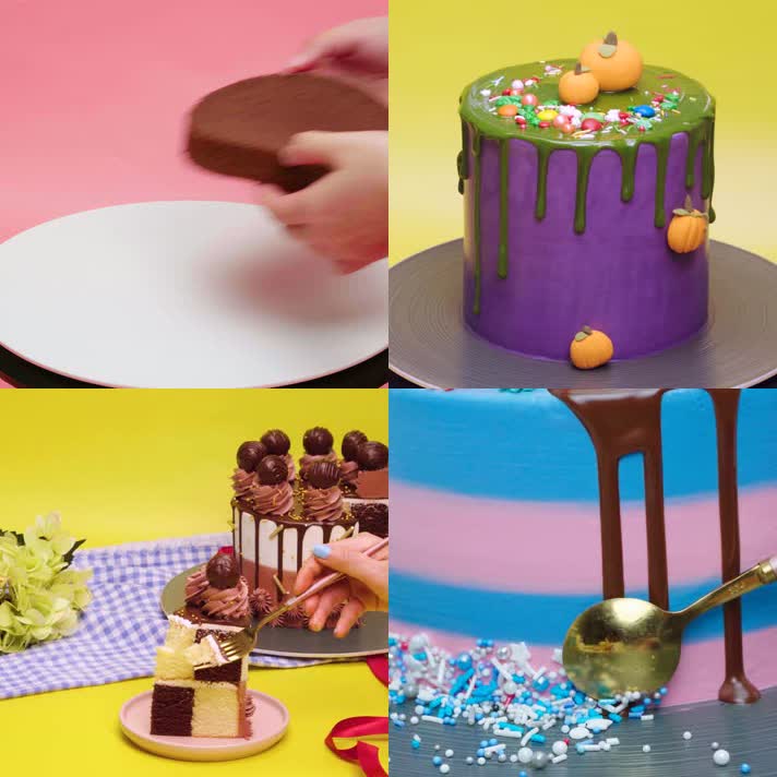 切蛋糕，做蛋糕，蛋糕裱花，诱人蛋糕