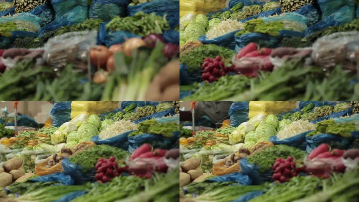 菜市场商贩卖各种蔬菜 (1)