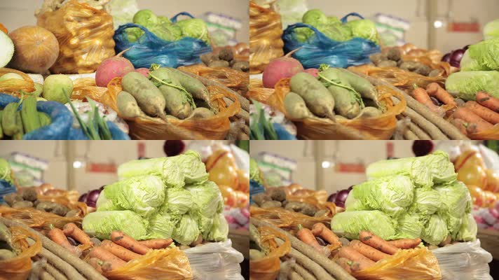 菜市场商贩卖各种蔬菜 (2)