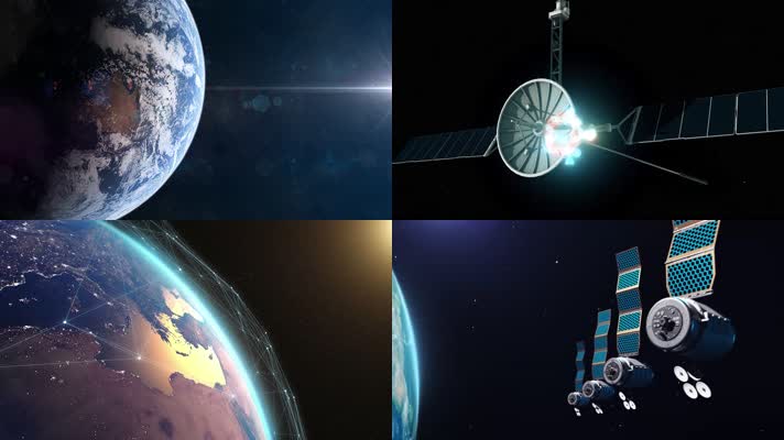 星链卫星组网定位导航通讯科技三维动画