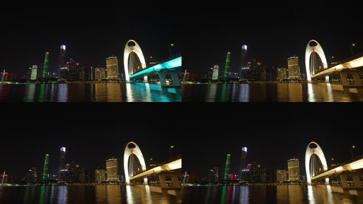 珠江新城猎德大桥延时夜景