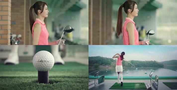 美女打高尔夫球，女人高尔夫球，私人会所