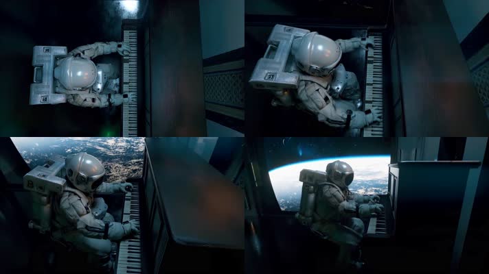 【4K】宇航员太空钢琴