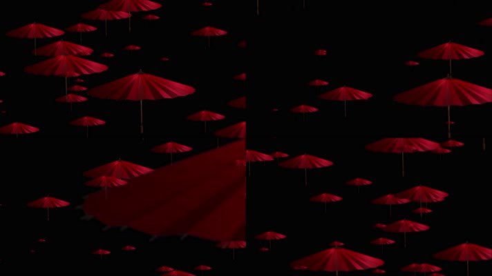 古风红伞背景视频
