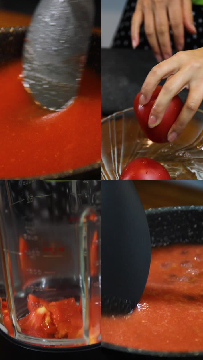 健康蕃茄酱美食制作短视频宣传竖屏抖音素材