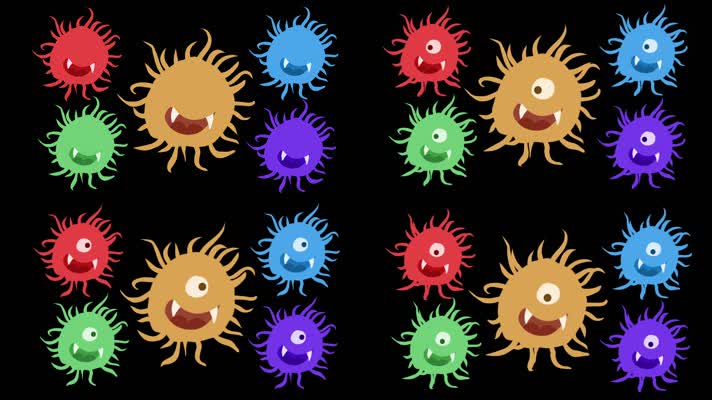 细菌病毒微生物MG动画元素