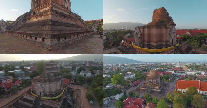 泰国旅游视频泰国清迈大塔寺景区