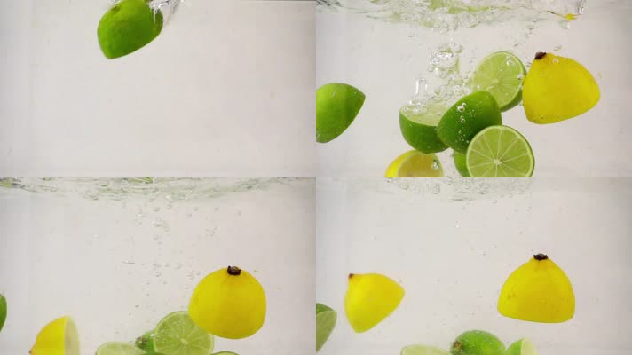 柠檬落入水中