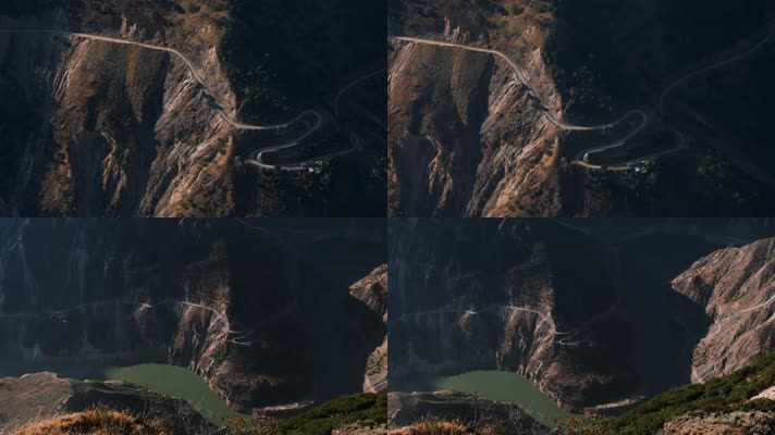 山区道路视频中国西南大山深处的交通道路