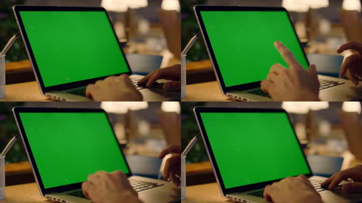 【4K】手提电脑绿幕