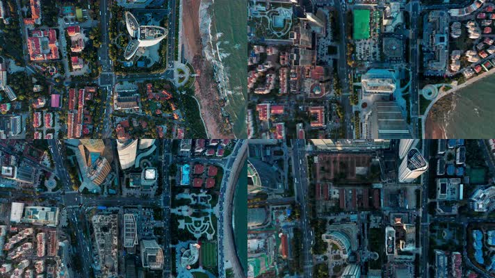 20218k青岛海边城市垂直航拍