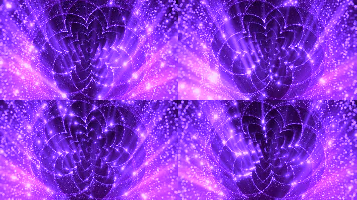紫色粒子光线花朵背景