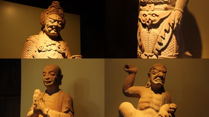 实拍旅拍出土文物菩萨罗汉石头雕塑博物馆