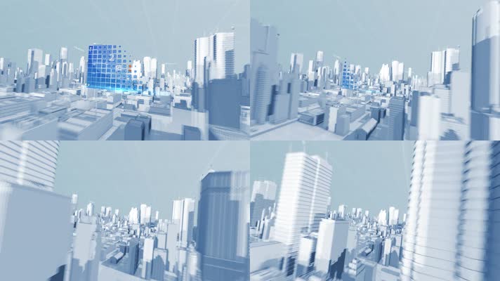 简洁科技城市文字数据展示宣传AE模版