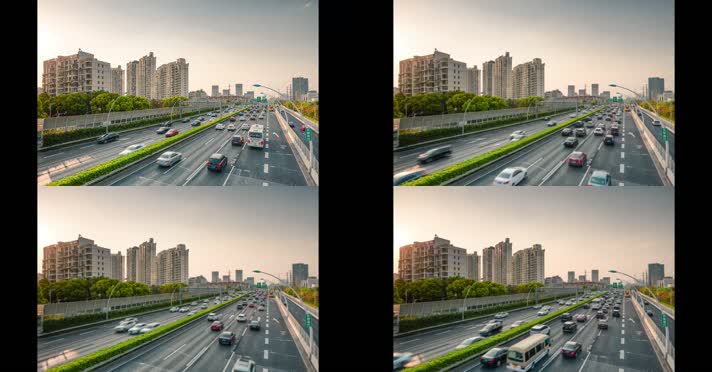 上海中环路古龙路高架车流延时