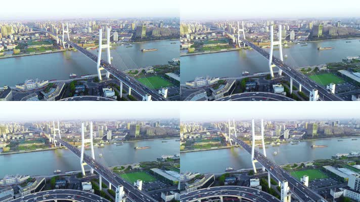 上海南浦大桥航拍 