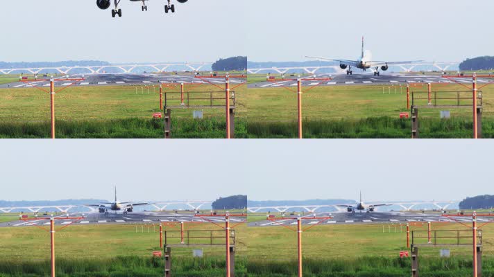 【4K】超清近距离拍摄飞机降落
