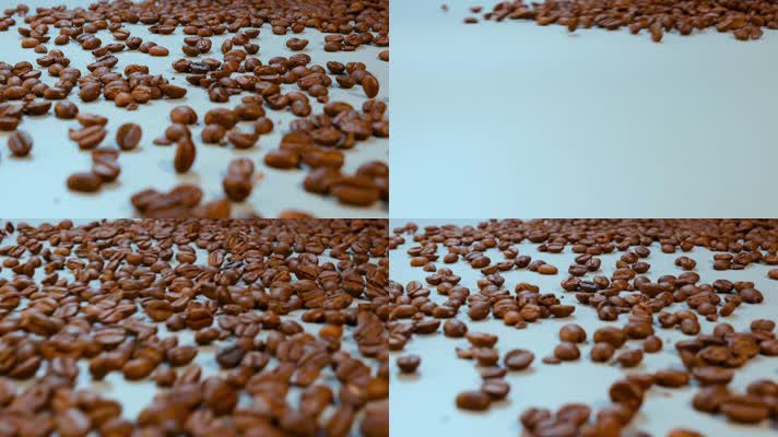 咖啡慢镜头视频烘焙咖啡豆流淌创意拍摄