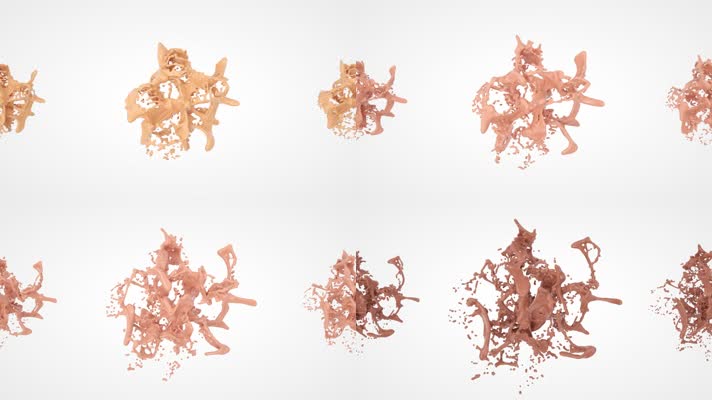 粉底球炸裂迸溅水花美妆产品隔离妆容水润亮