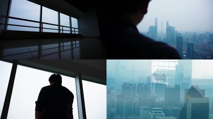 商务人士空镜广州中信大厦楼顶中轴线鸟瞰2
