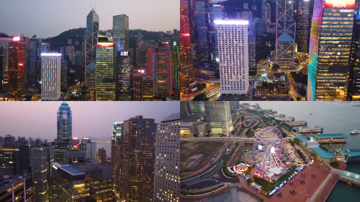 香港地标金融城市香港风光风景航拍