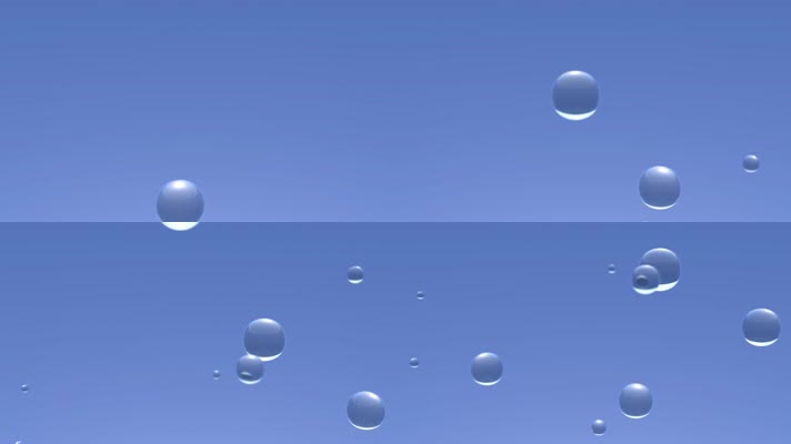 蓝色水珠上升水分子化学精华球