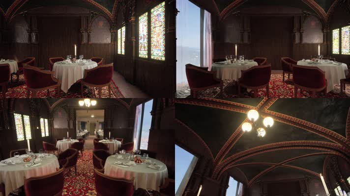 三维动画欧式古典复古餐厅