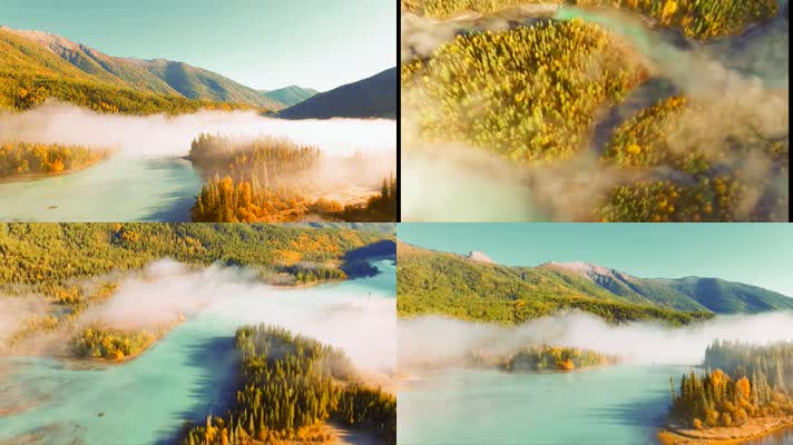 美丽山水风景旅游游客4k航拍视频