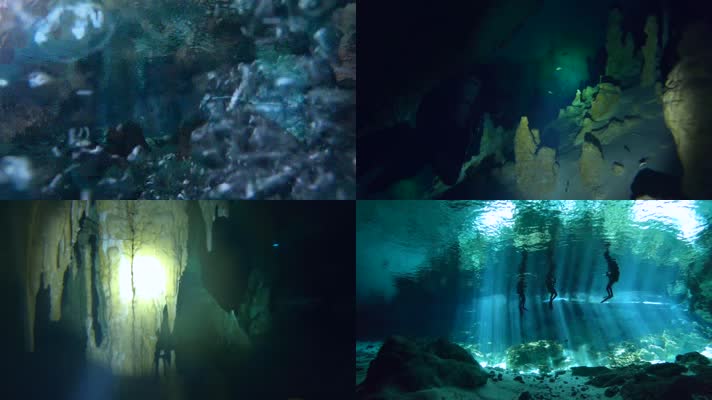 水底探索洞穴溶洞