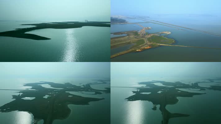 十二月航拍安徽省菜子湖国家湿地公园