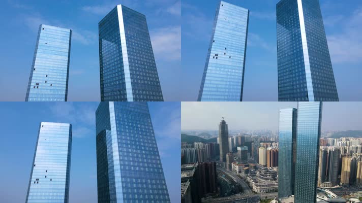 高端商务写字楼城市玻璃建筑金融中心建筑群