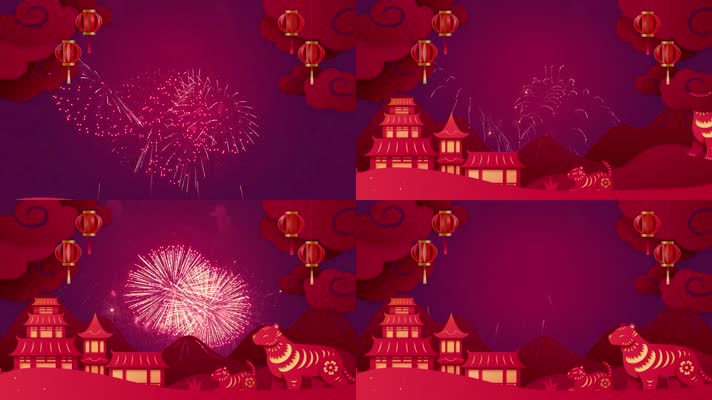红色喜庆新年新春主题背景素材
