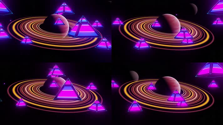 太空金字塔LED霓虹（无缝循环）