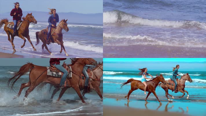 【4K】海滩骑马