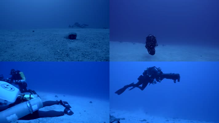 【4K】潜水员海底