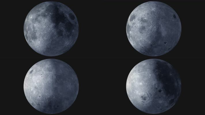 【4K】超清月球旋转动画