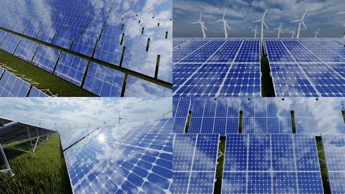 清洁能源太阳能电池发电风机发电