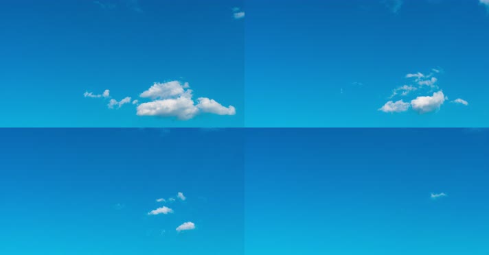 蔚蓝天空白云变幻云朵湛蓝