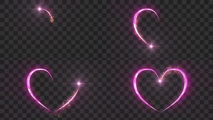 粉色爱情心形粒子-alpha通道