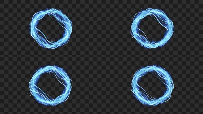 蓝色魔法粒子圆环-alpha通道