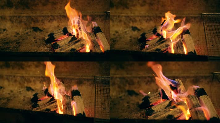 燃烧的炭火火炉
