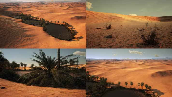 三维动画广袤无垠的沙漠地貌