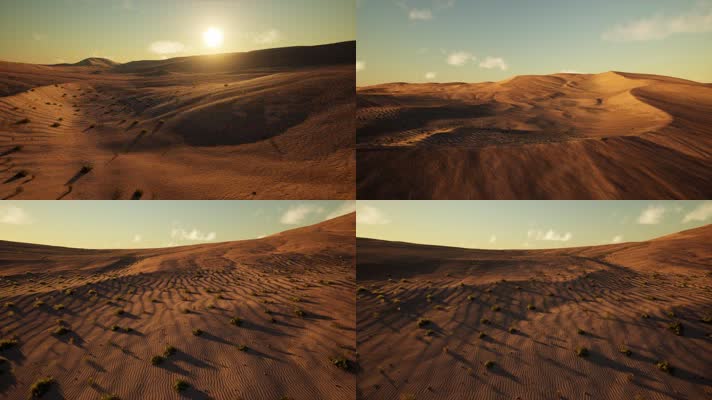 三维动画沙漠戈壁无人区地貌