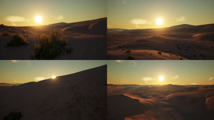 三维动画沙漠戈壁无人区地貌