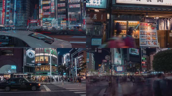 【4K】东京夜间街头人流