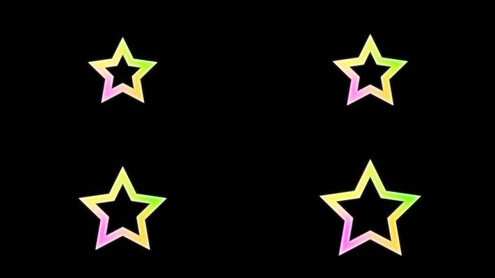 五角星缩放特效动画循环带通道