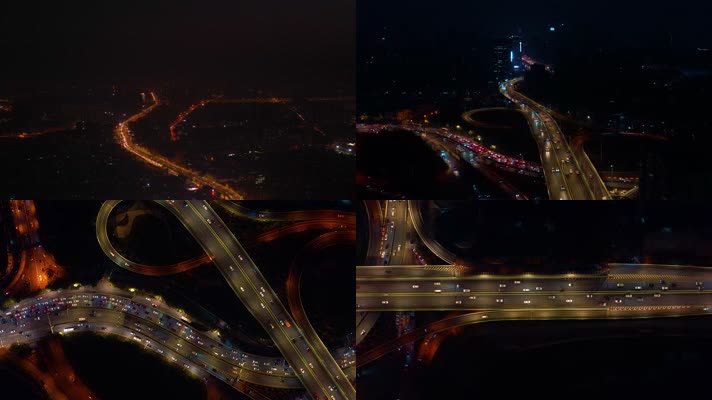 4K航拍武汉跨江大桥交通高架桥合