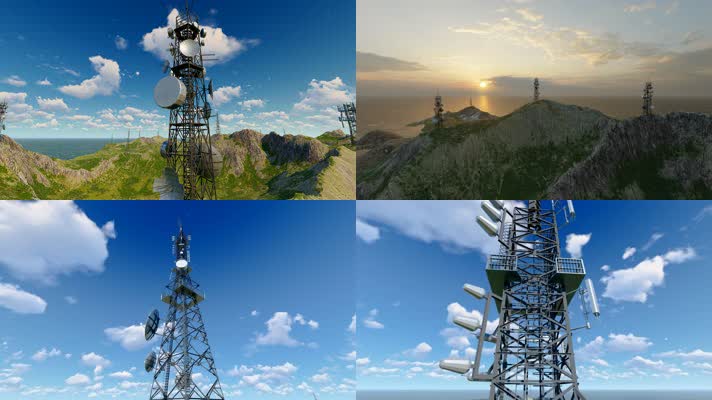4K 无线网络通信5G基站信号塔