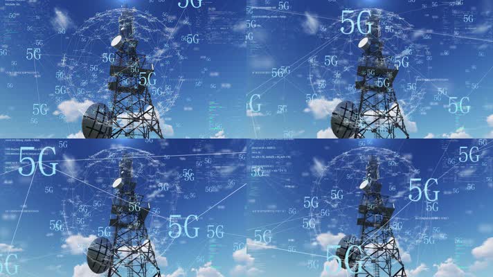 5G通信信号塔基站发射数据信号